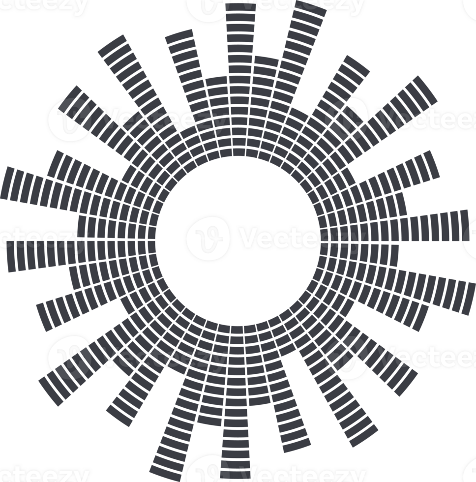 Circle sound wave. Audio music equalizer. Round circular icon. Spectrum radial pattern and frequency frame. png