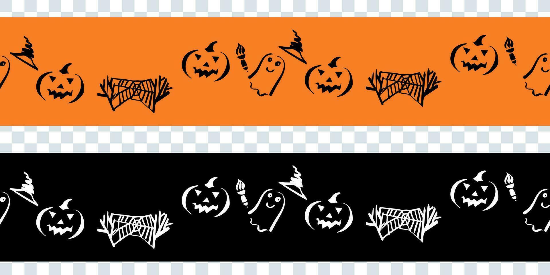 Halloween line set decorative border, line, illustration, treatment, frame, material, October, pumpkin, autumn vector