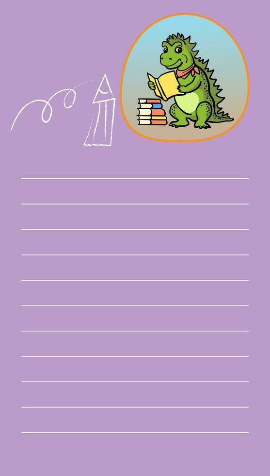 Cute kawaii note. To do list. Sticker Little dragon. Beautiful planner for school. Flat vector set.