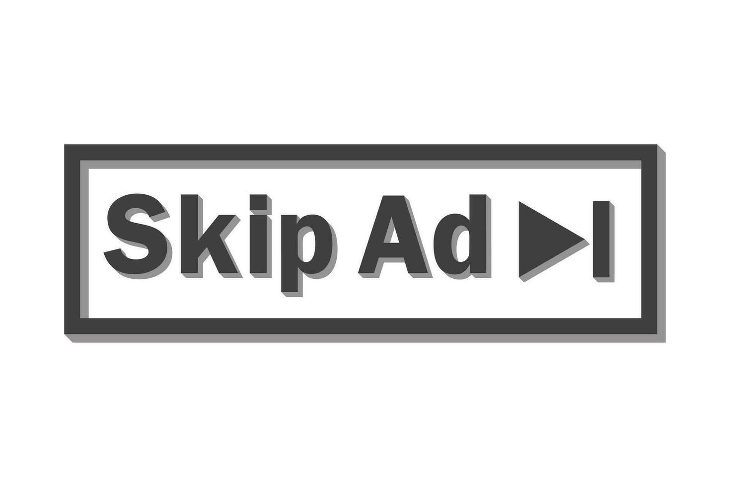 Skip Ad button. Video block icon for advertising. App template for interface. Vector