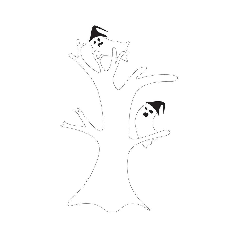 vector flat halloween ghost