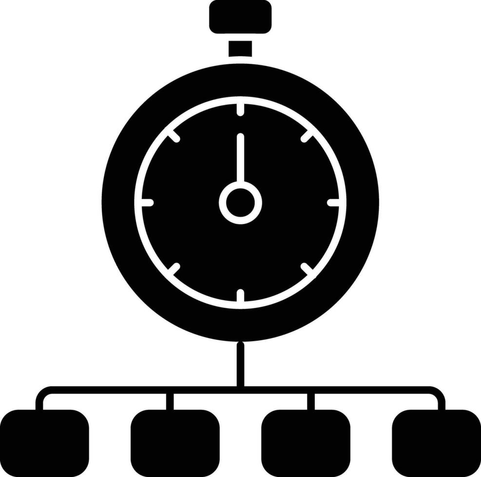 hora administración glifo íconos diseño estilo vector