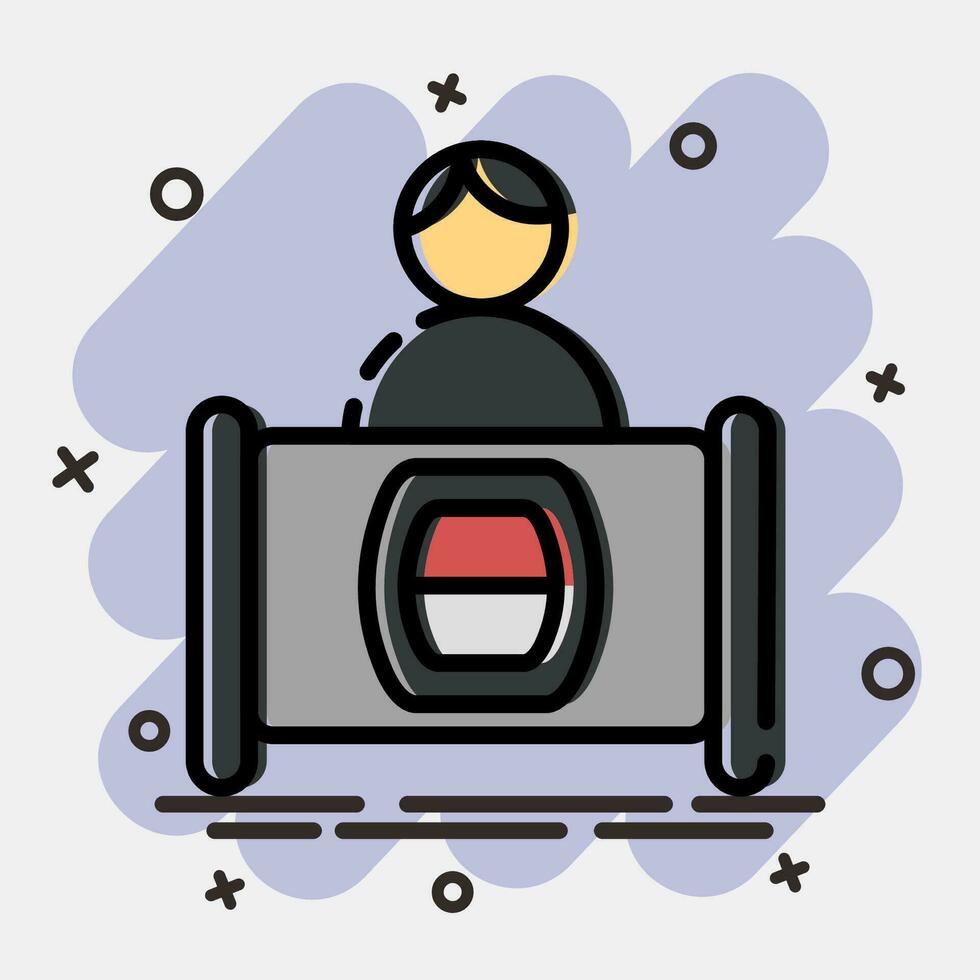 Icon voting booth. Indonesian general election elements. Icons in comic style. Good for prints, posters, infographics, etc. vector