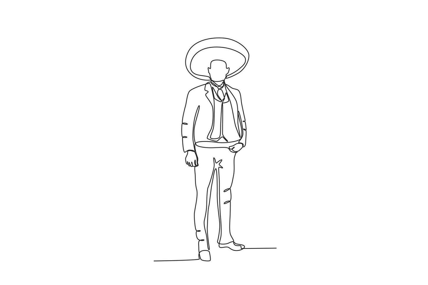 un mexicano patriota usa un sombrero vector