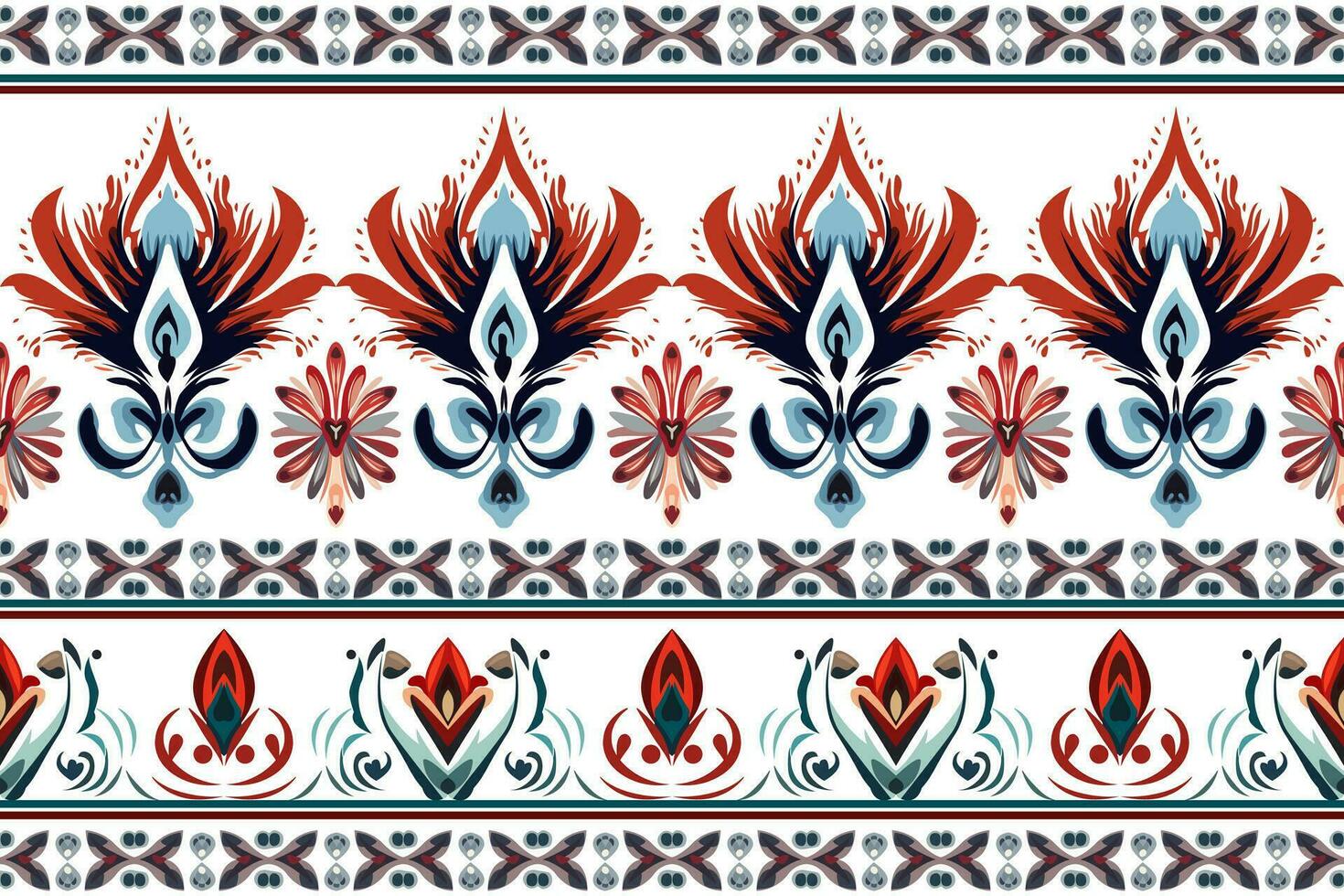Abstract ethnic border patterns design. Aztec fabric textile mandala decorative. Tribal native motif traditional embroidery vector background