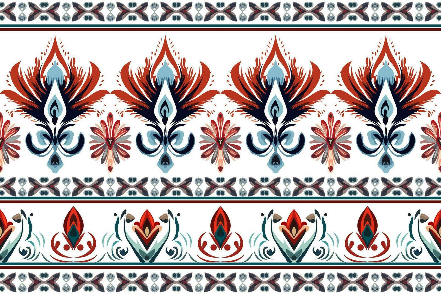 Abstract ethnic border patterns design. Aztec fabric textile mandala decorative. Tribal native motif traditional embroidery vector background