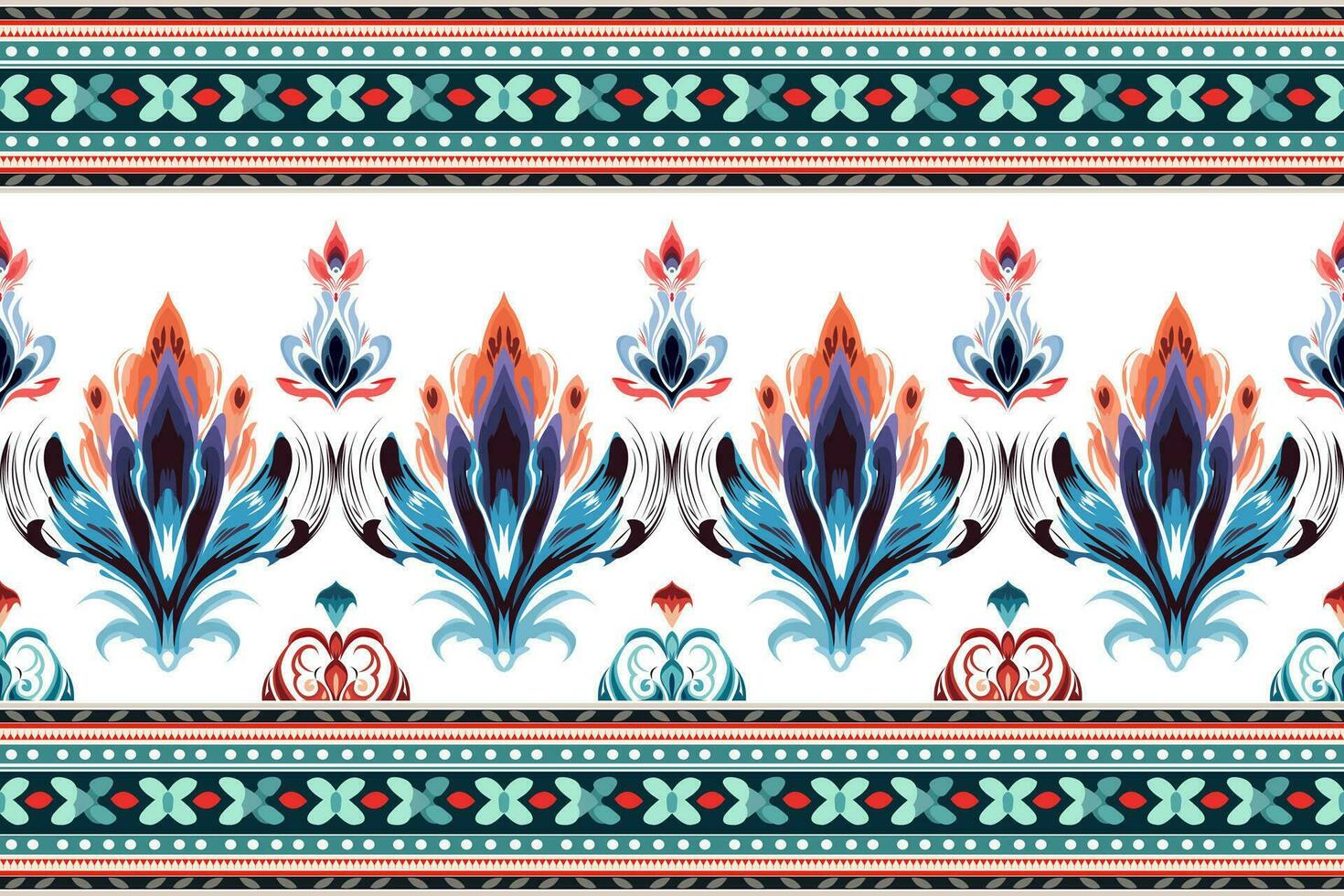 Abstract ethnic border patterns design. Aztec fabric textile mandala decorative. Tribal native motif traditional embroidery vector background