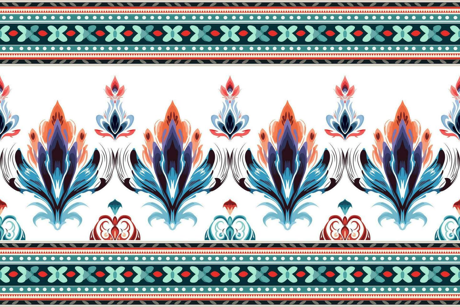 resumen étnico frontera patrones diseño. azteca tela textil mandala decorativo. tribal nativo motivo tradicional bordado vector antecedentes