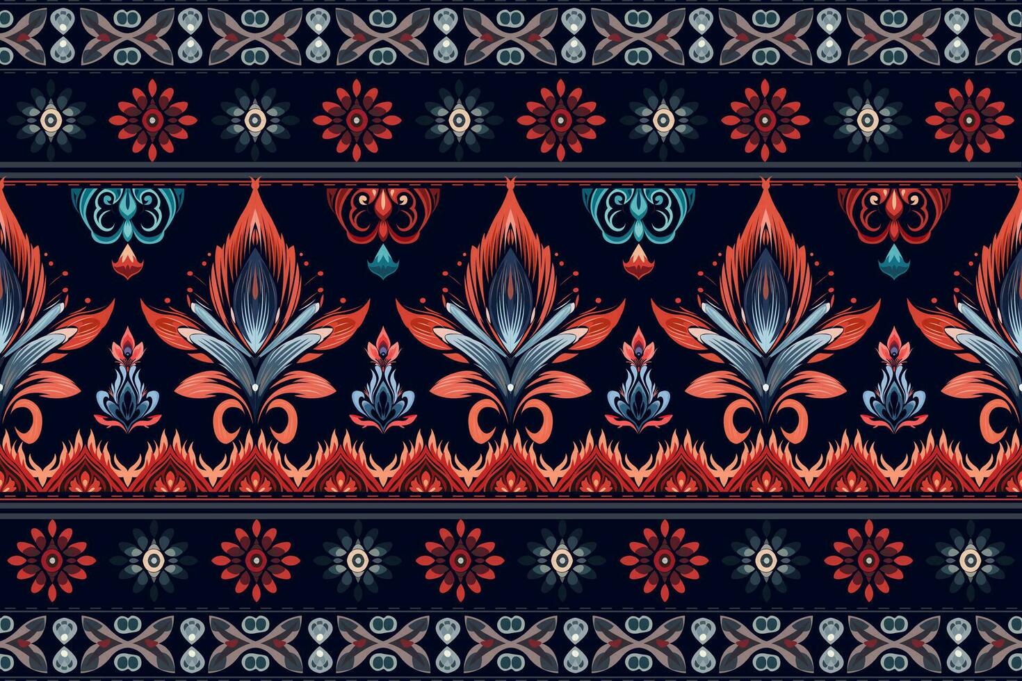 Abstract ethnic border patterns design. Aztec fabric textile mandala decorative. Tribal native motif traditional embroidery vector background