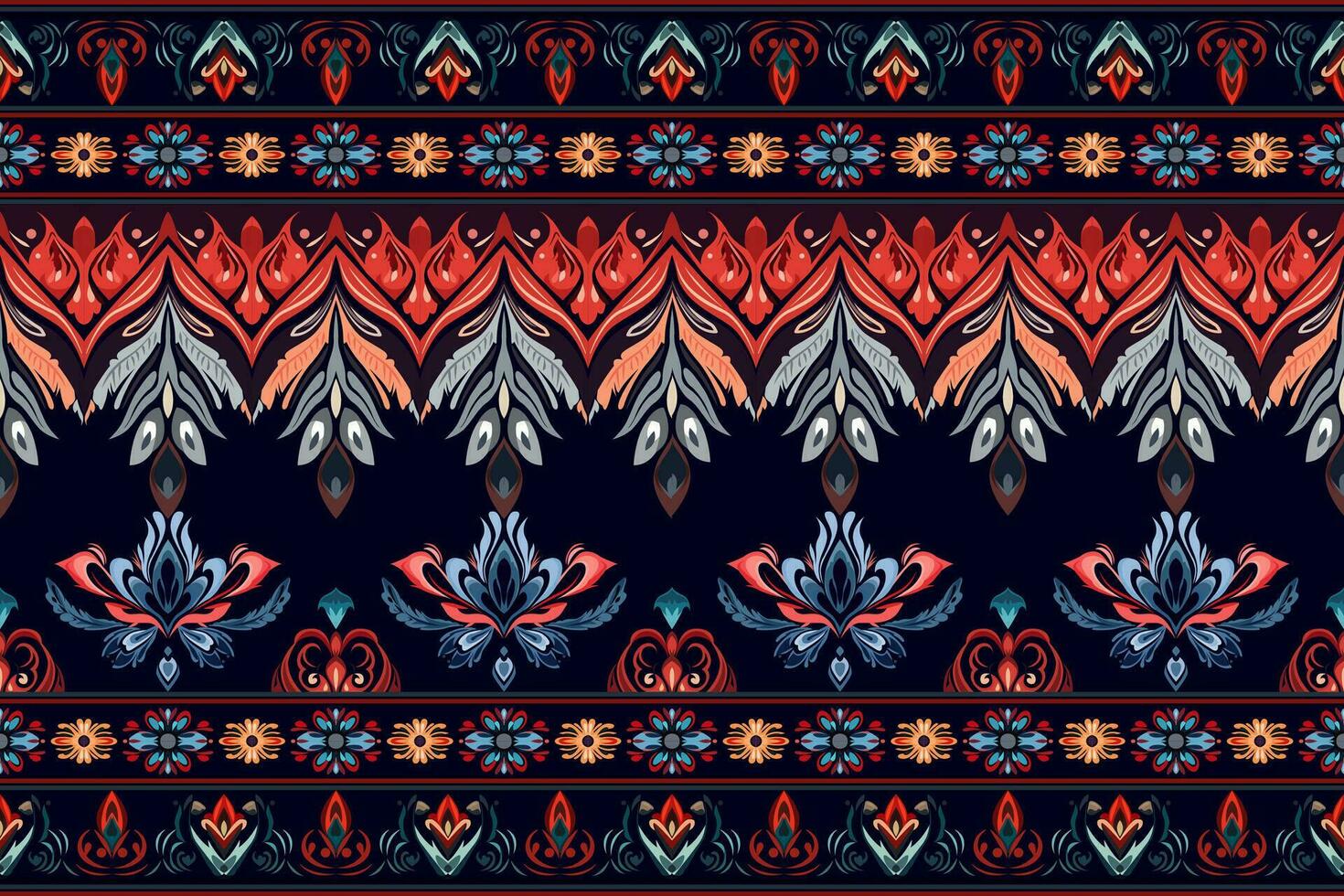 Abstract ethnic border patterns design. Aztec fabric textile mandala decorative. Tribal native motif traditional embroidery vector background