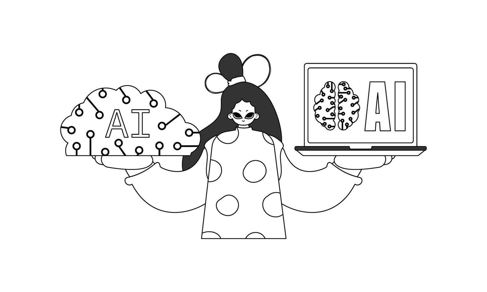 Ai and the future of work vector