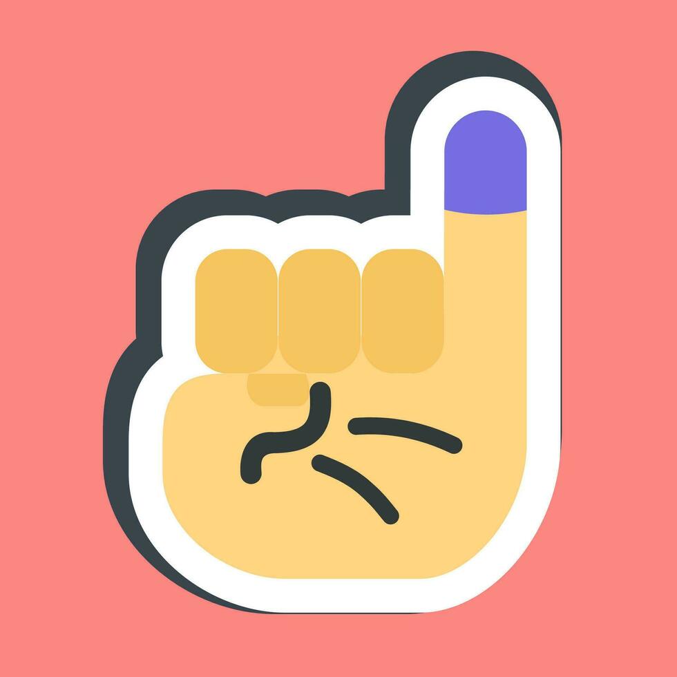Sticker ink on the little finger. Indonesian general election elements. Good for prints, posters, infographics, etc. vector
