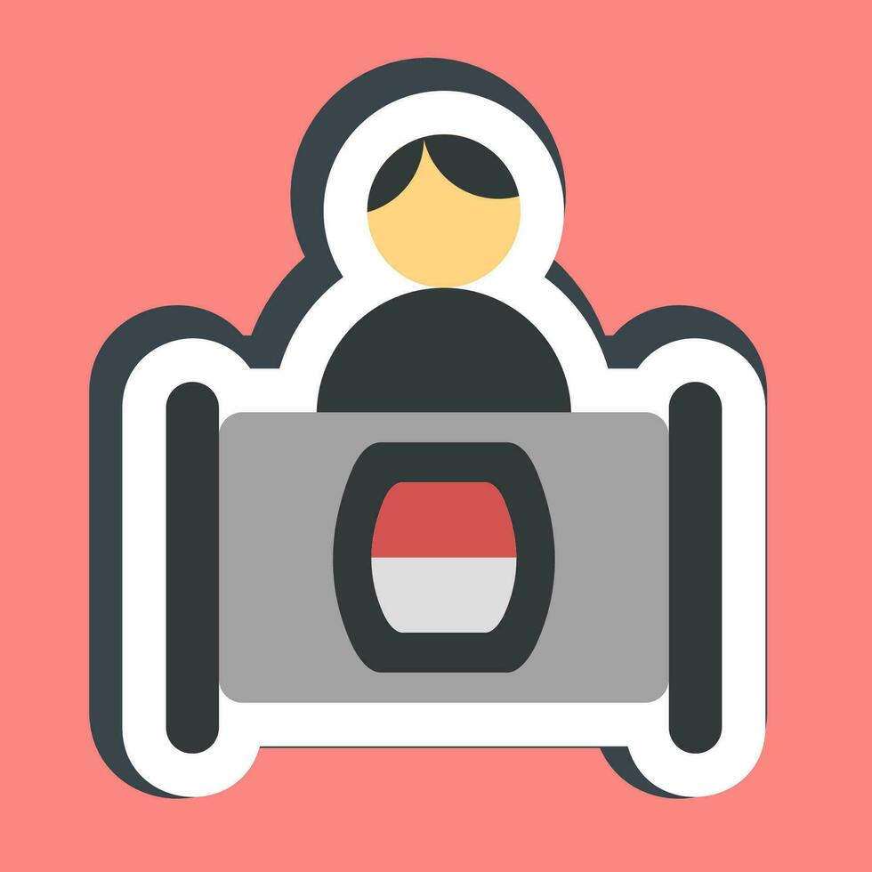 Sticker voting booth. Indonesian general election elements. Good for prints, posters, infographics, etc. vector