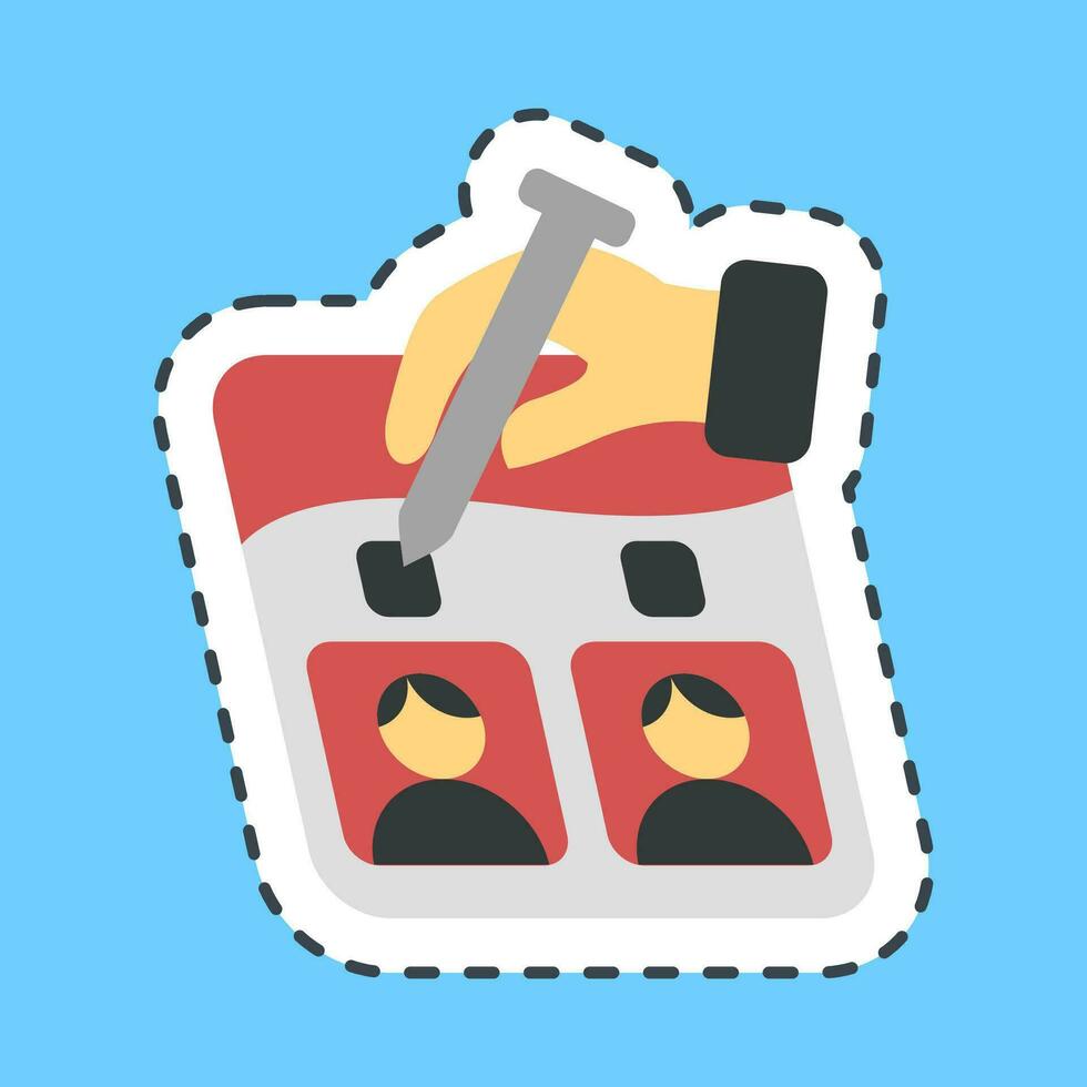 Sticker line cut vote on the ballot. Indonesian general election elements. Good for prints, posters, infographics, etc. vector