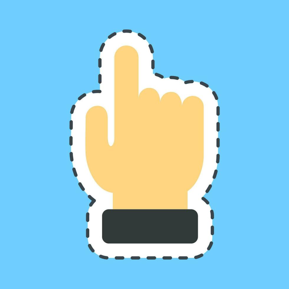 Sticker line cut index finger. Indonesian general election elements. Good for prints, posters, infographics, etc. vector