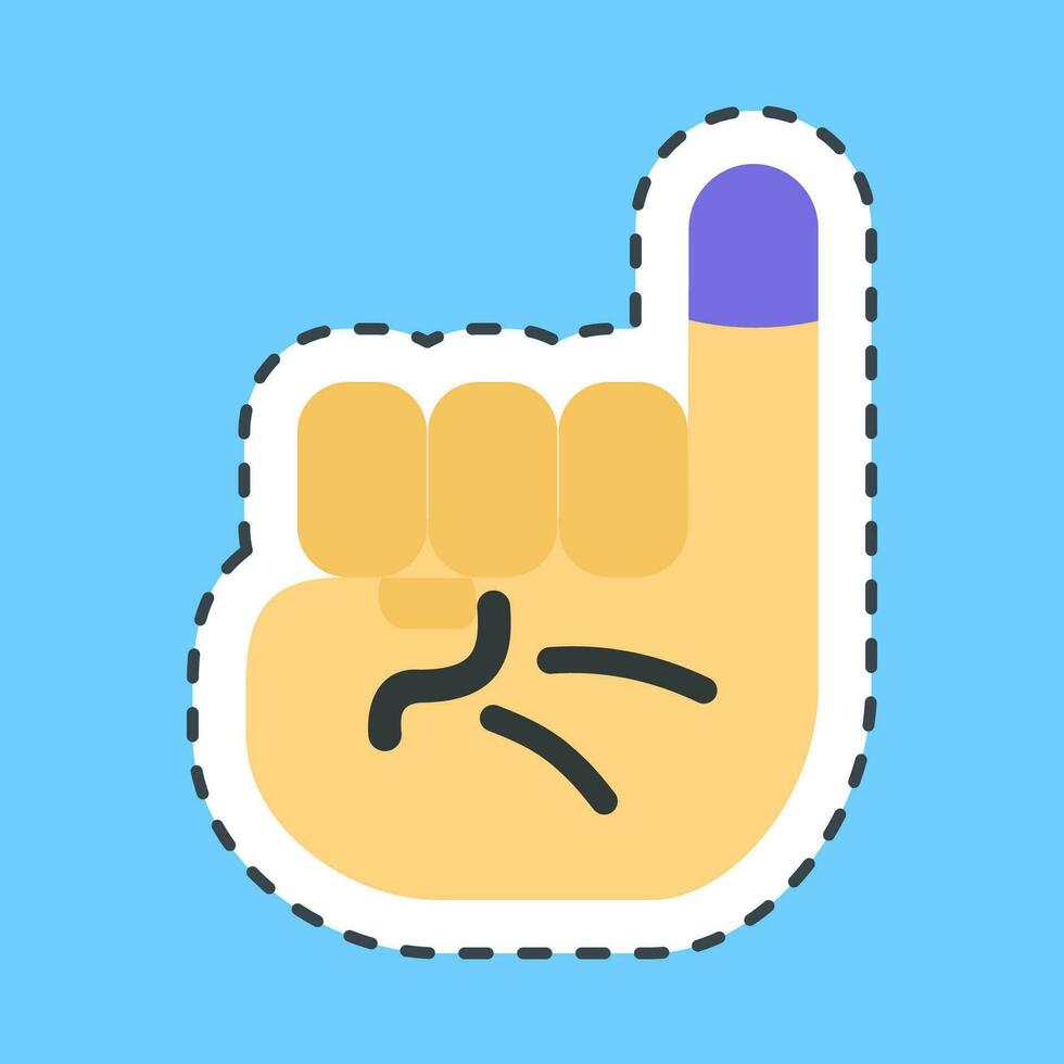 Sticker line cut ink on the little finger. Indonesian general election elements. Good for prints, posters, infographics, etc. vector