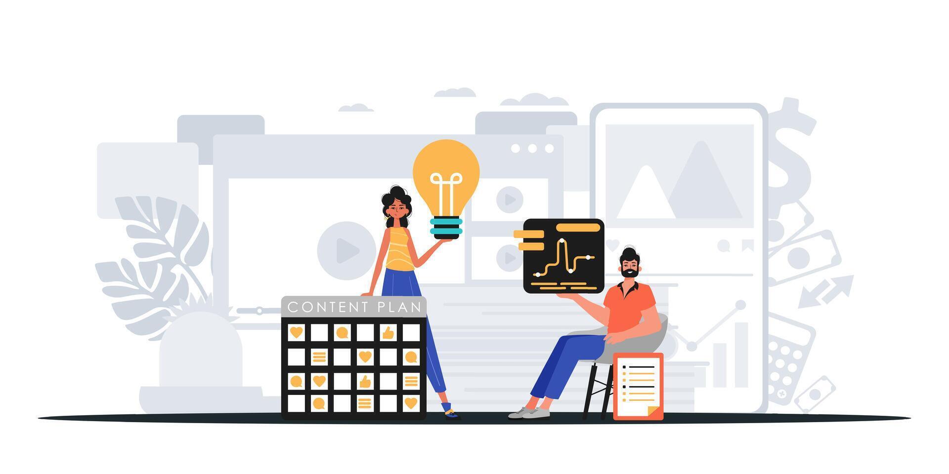 Digital Marketing Team. Ready to use banner vector