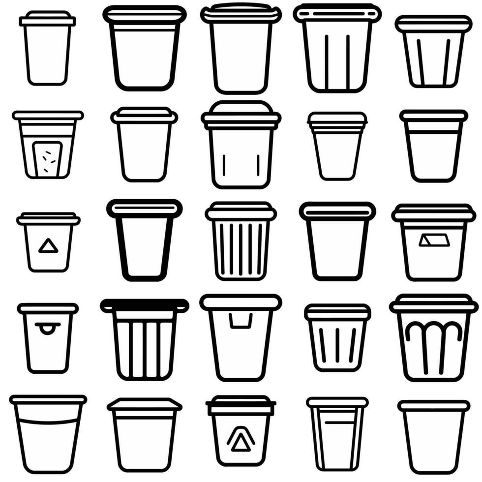 Trash Can Icon Set 29174090 Vector Art at Vecteezy