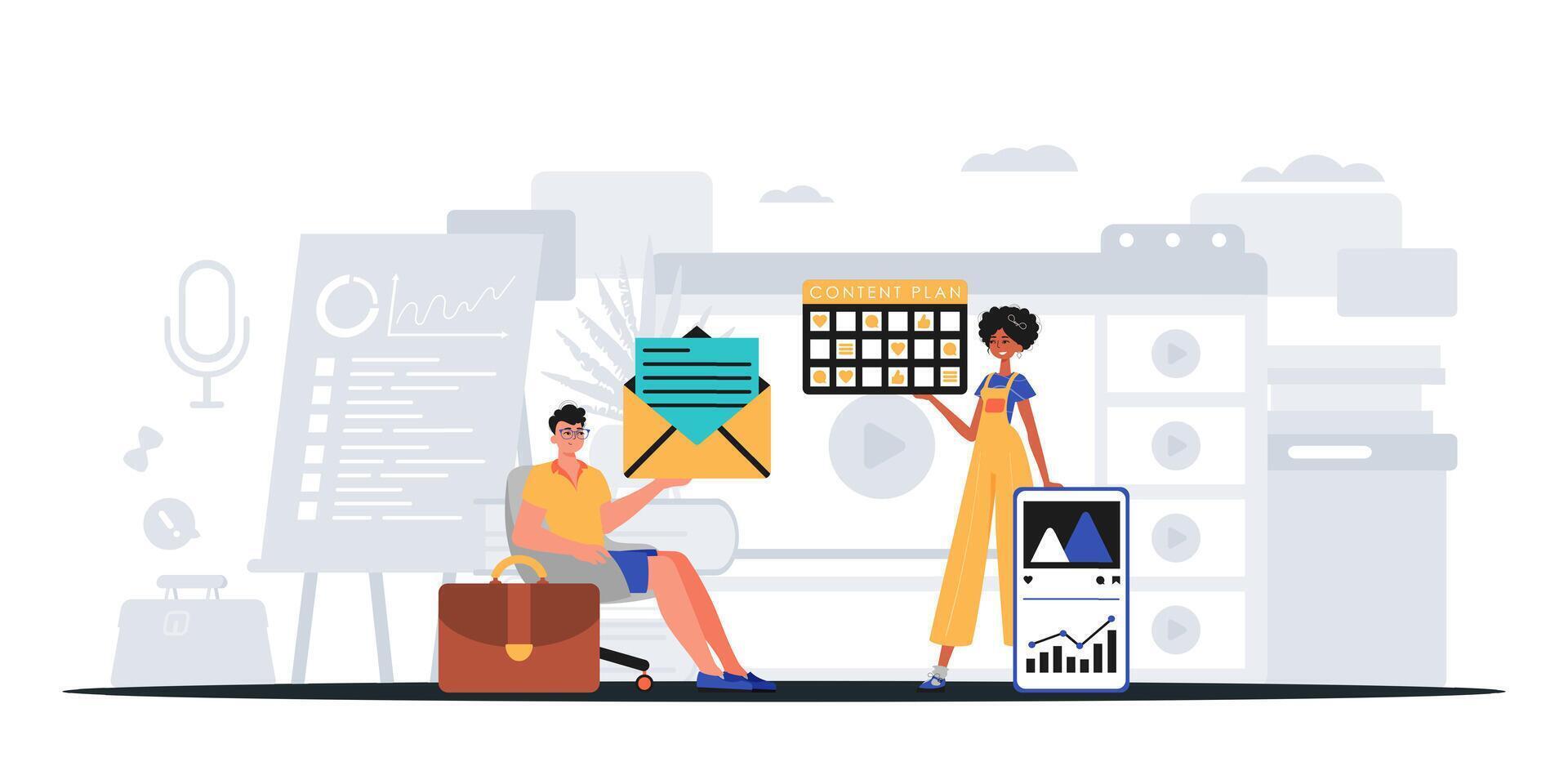 Digital Marketing Team. Ready to use banner vector