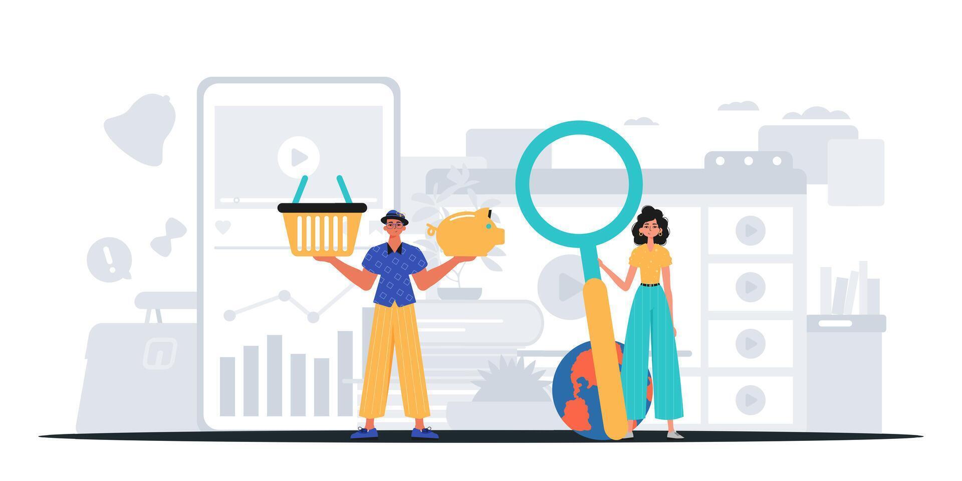Digital Marketing Team. Ready to use banner vector