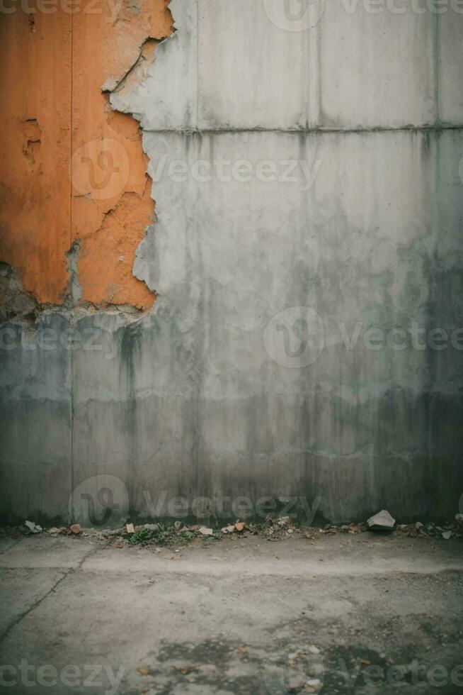 Wide concrete background wall texture for composing. AI generated photo