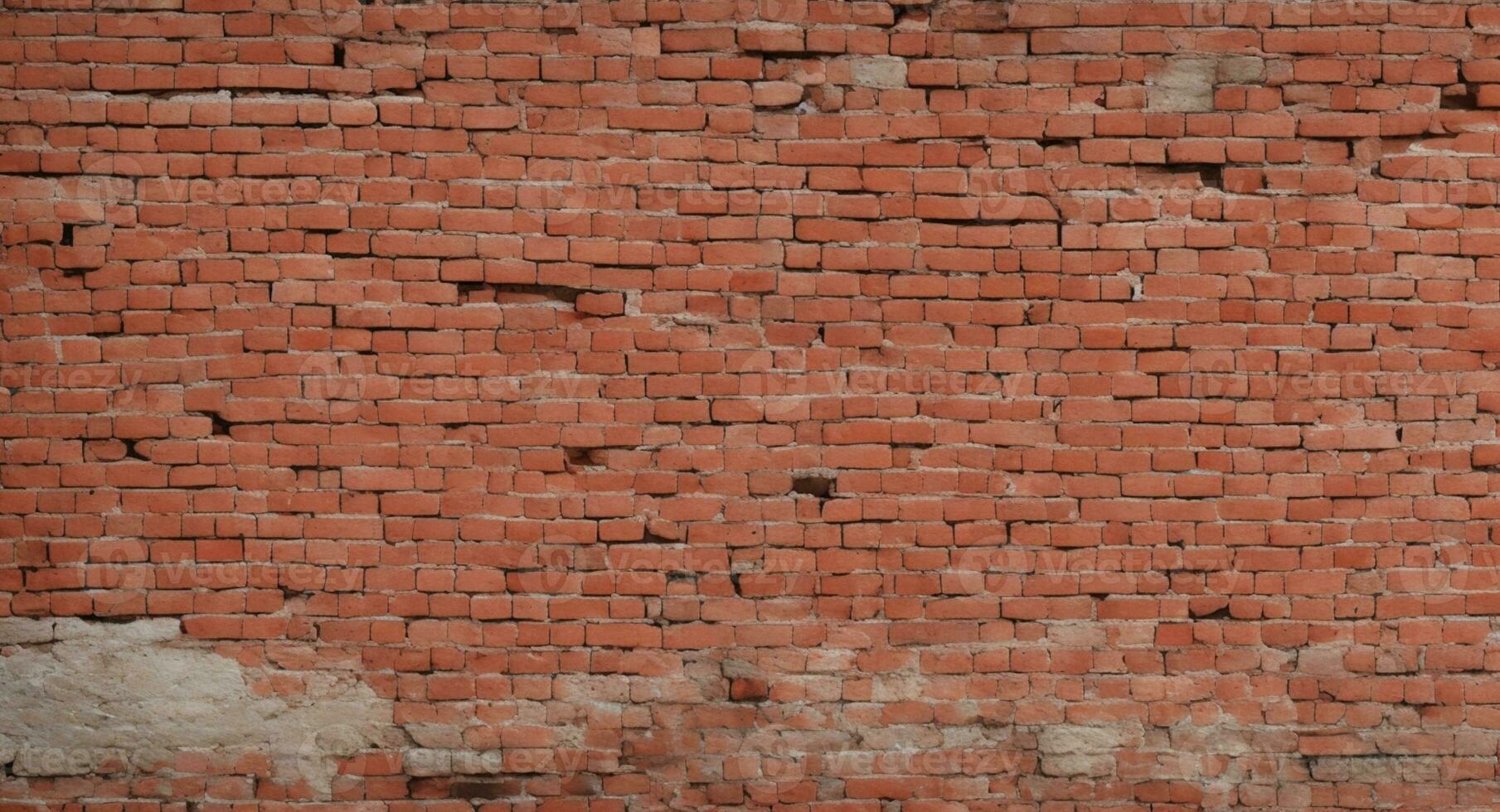 el antiguo rojo ladrillo pared. ai generado foto