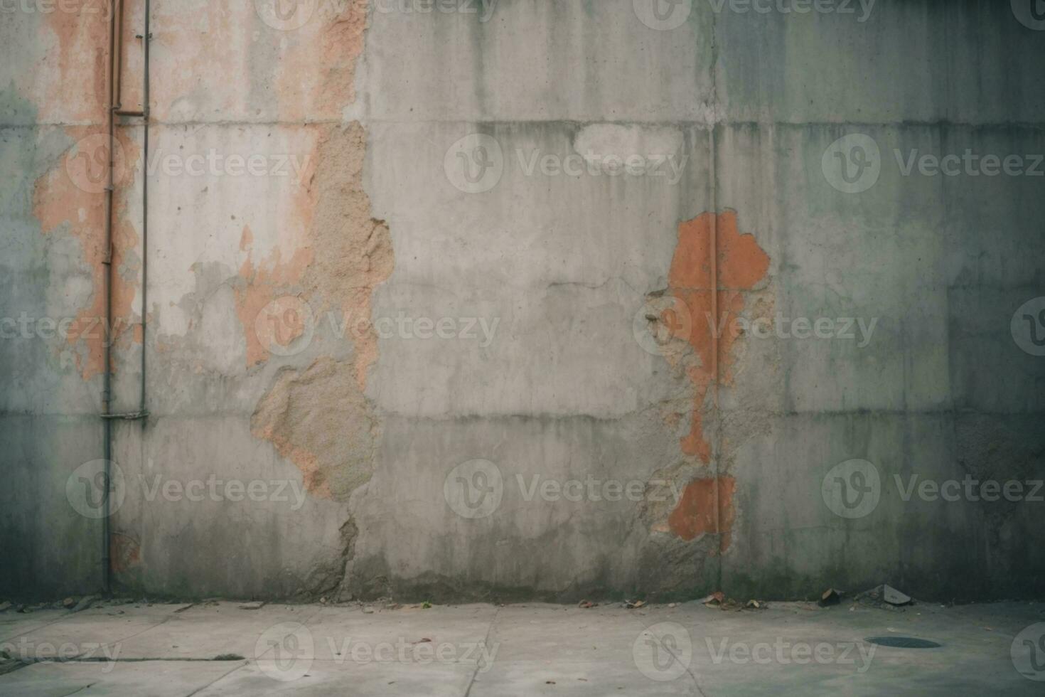 Wide concrete background wall texture for composing. AI generated photo