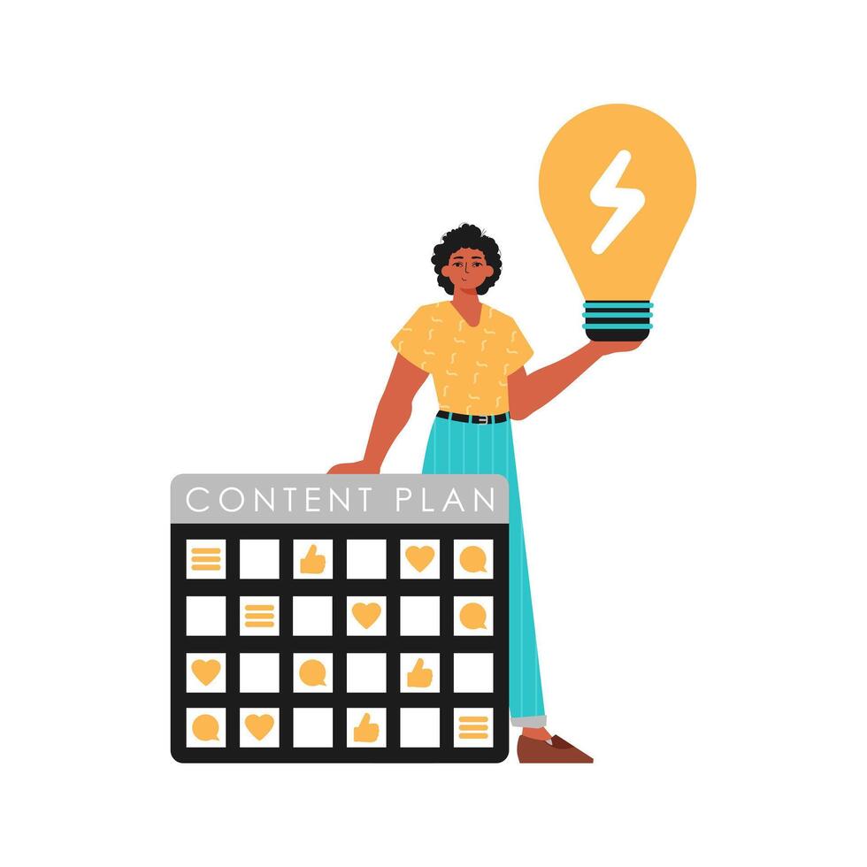 Content plan illustration vector