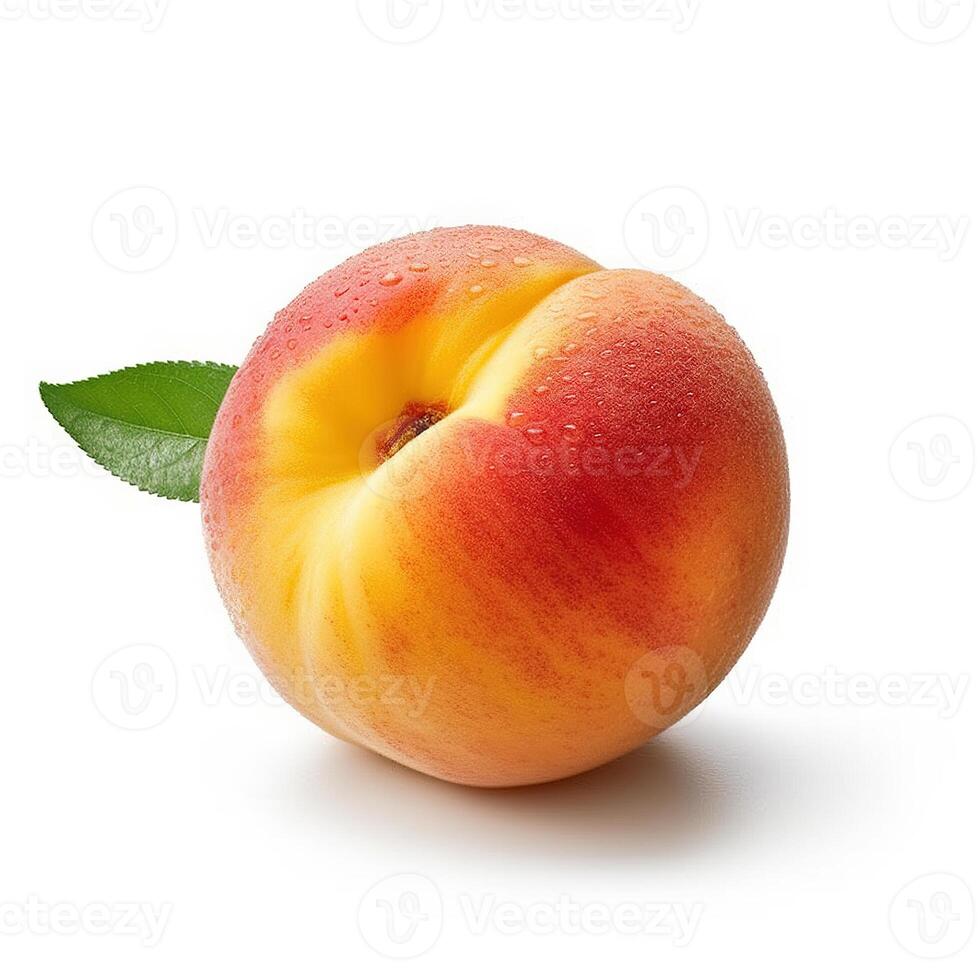 Peach on white background. photo