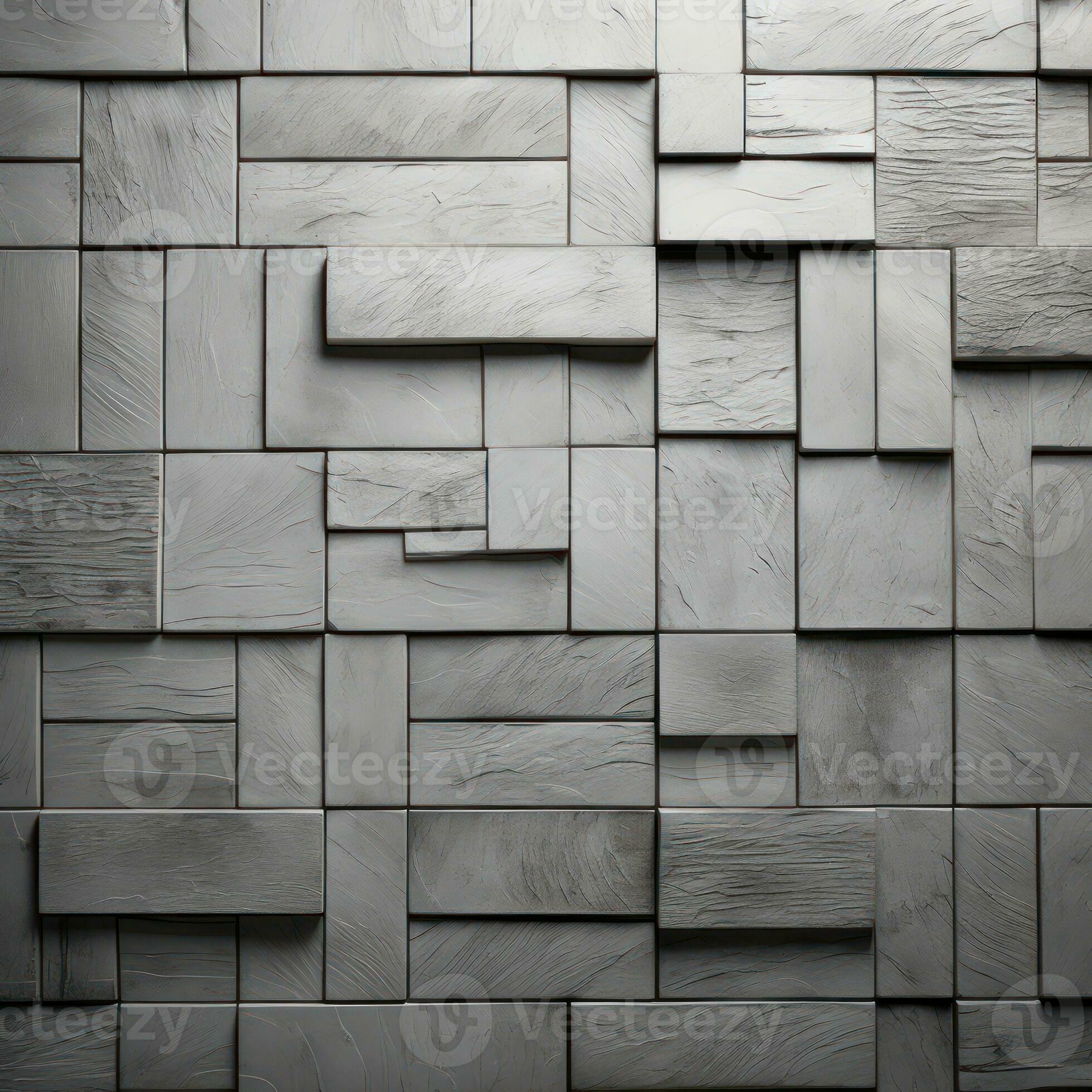 Ceramic ornament structure on the wall with vintage material 