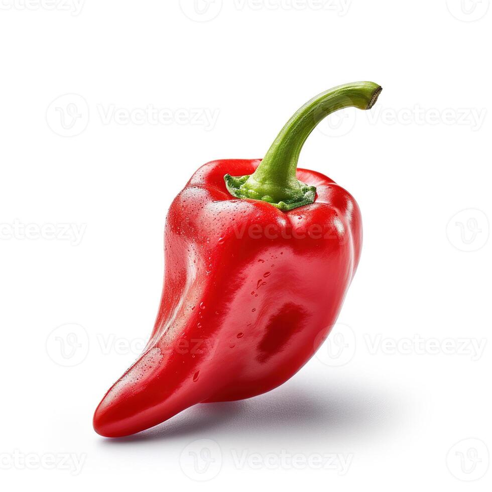 Red pepper on white background. photo
