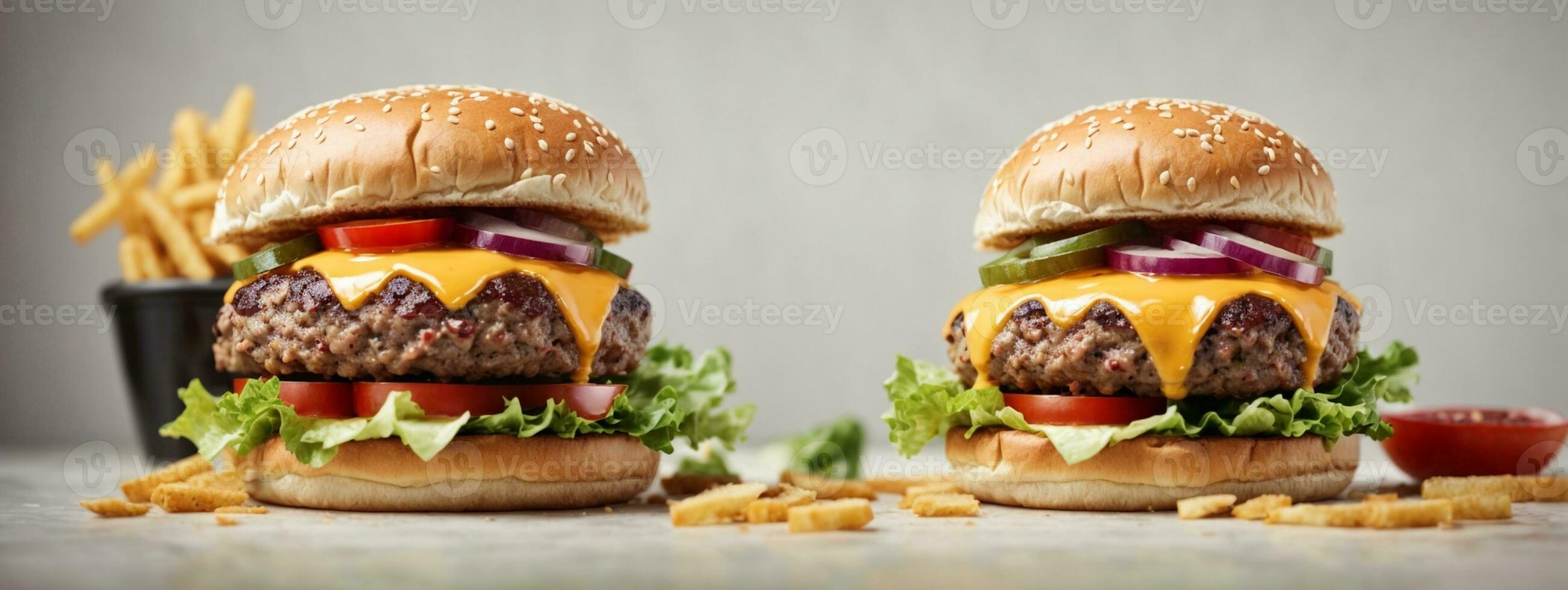 delicious burger. AI generated photo