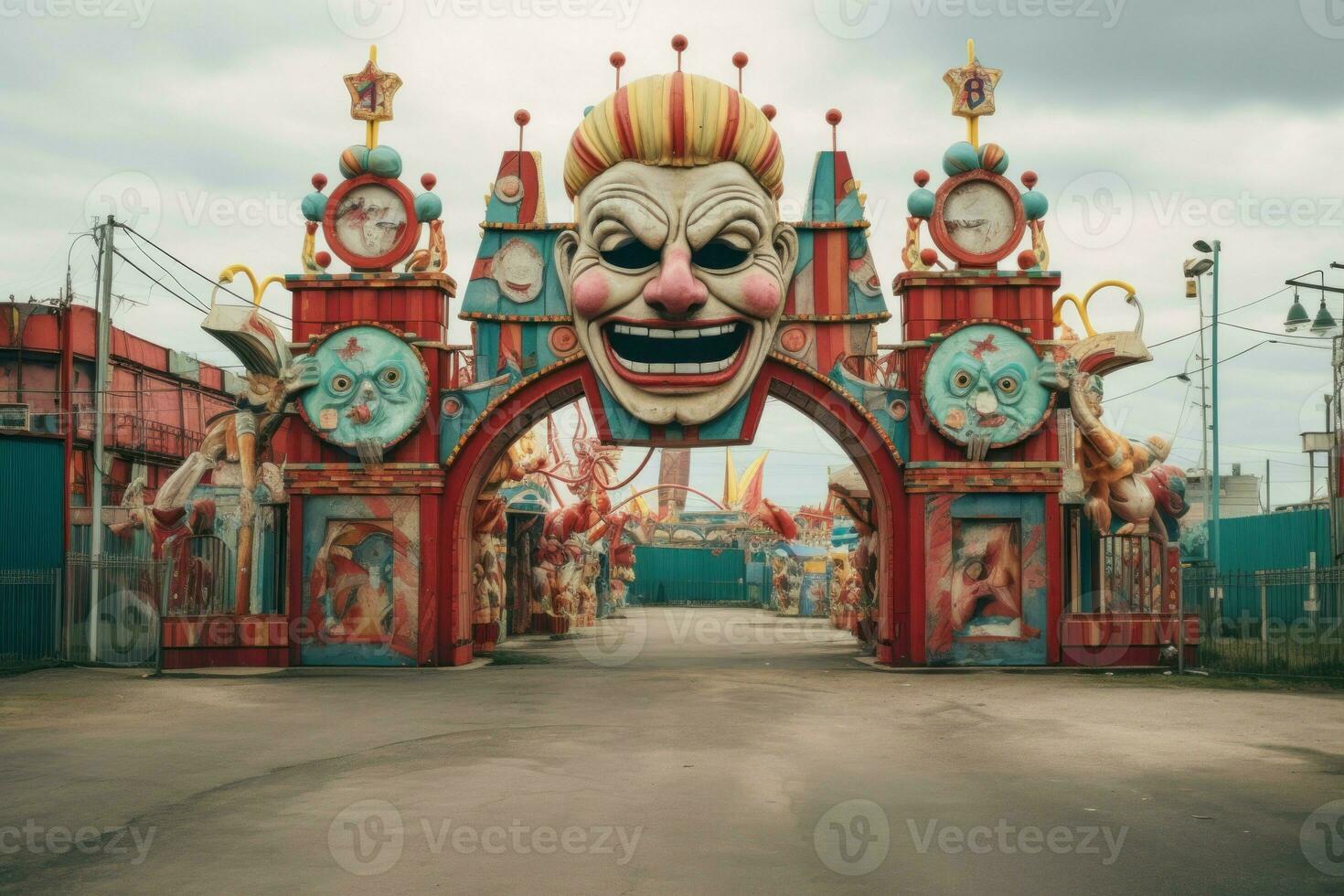 Arch amusement park. Generate Ai photo