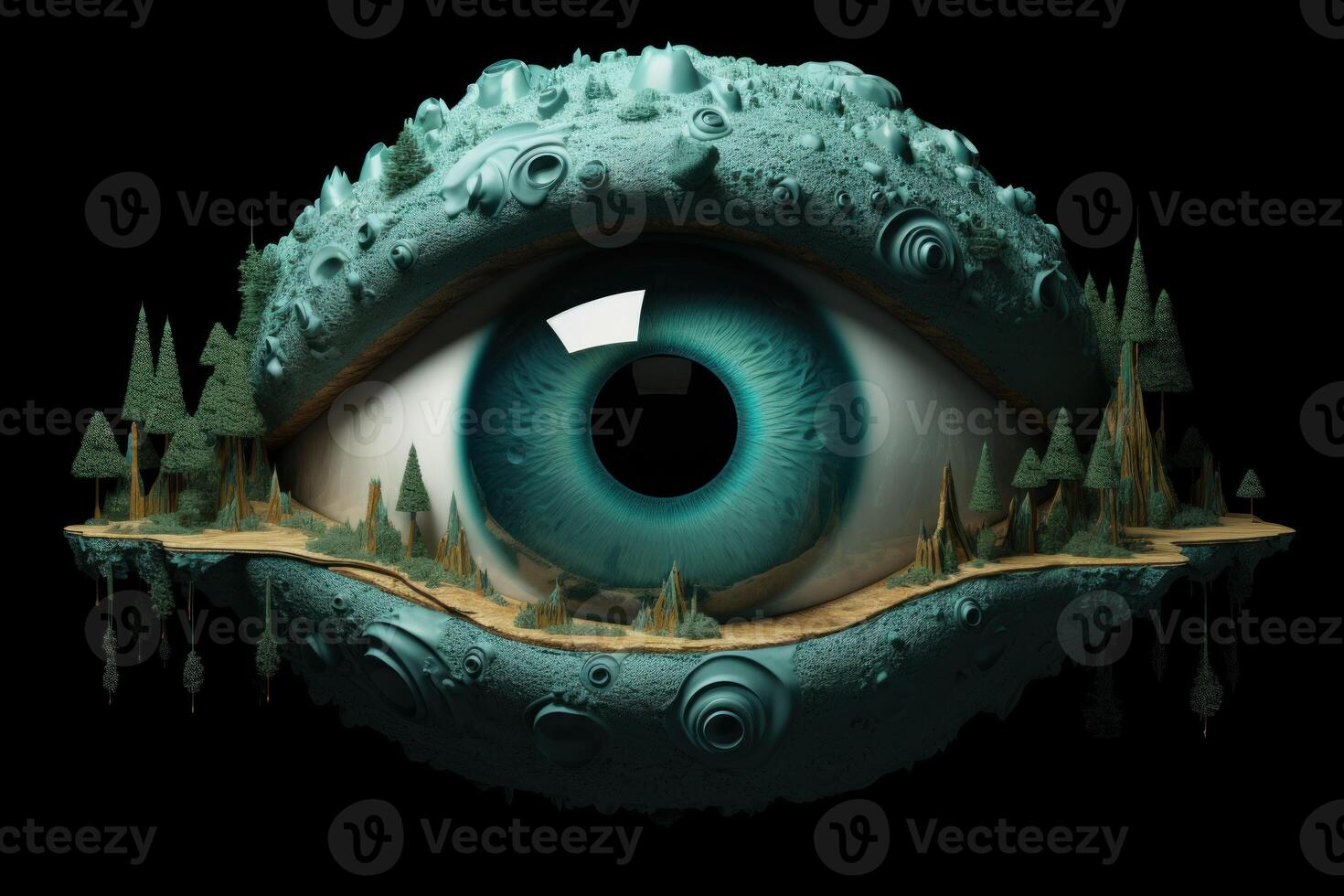Surreal Beautiful 3d eye. Generate Ai photo