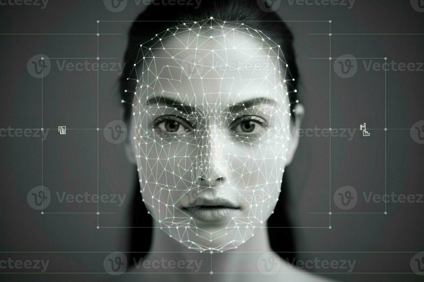 Sophisticated Face detection analyze. Generate Ai photo