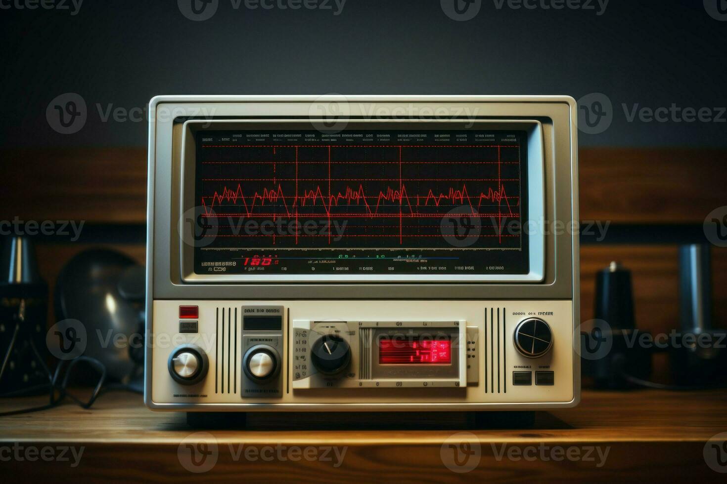 Analog Ekg old monitor. Generate Ai photo