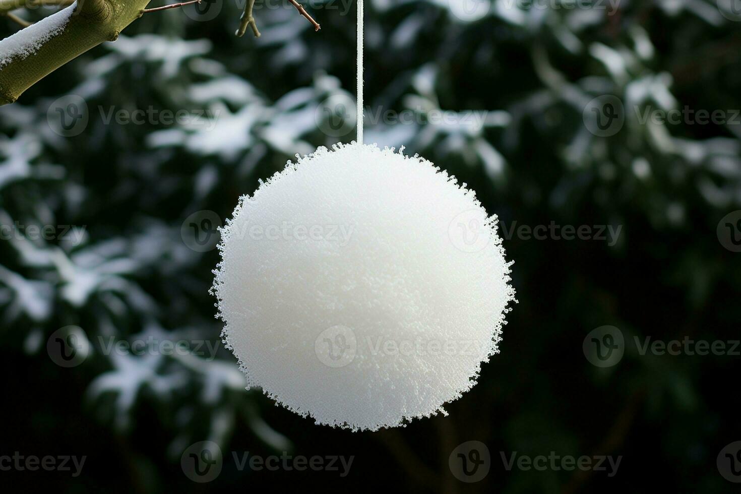 Festive Empty snowball decoration. Generate Ai photo