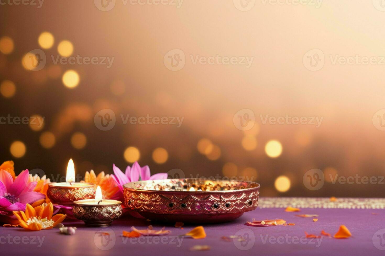 Diwali festive day banner. Generate Ai photo