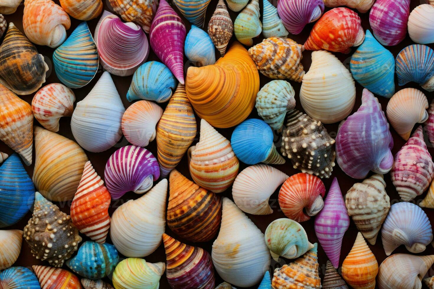 Vibrant Colorful seashell. Generate Ai photo