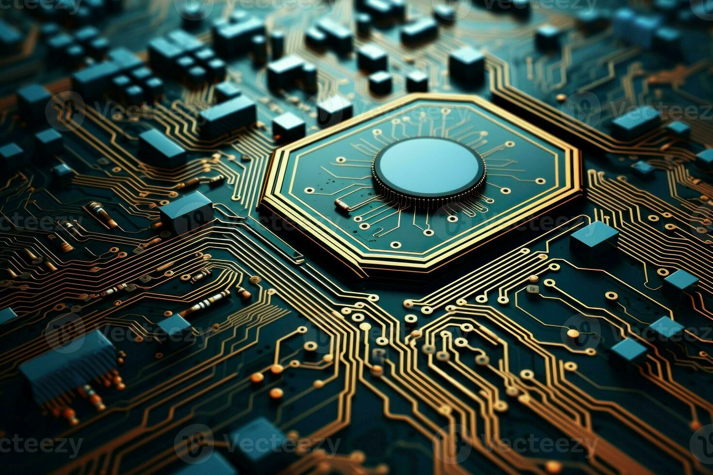 High-tech Circuit board. Generate Ai photo