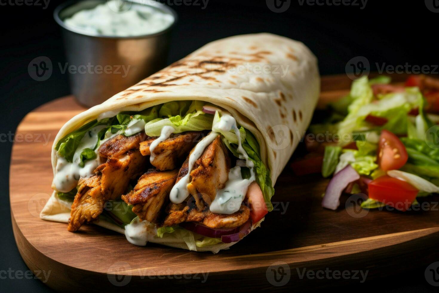 condimentado pollo shawarma. generar ai foto