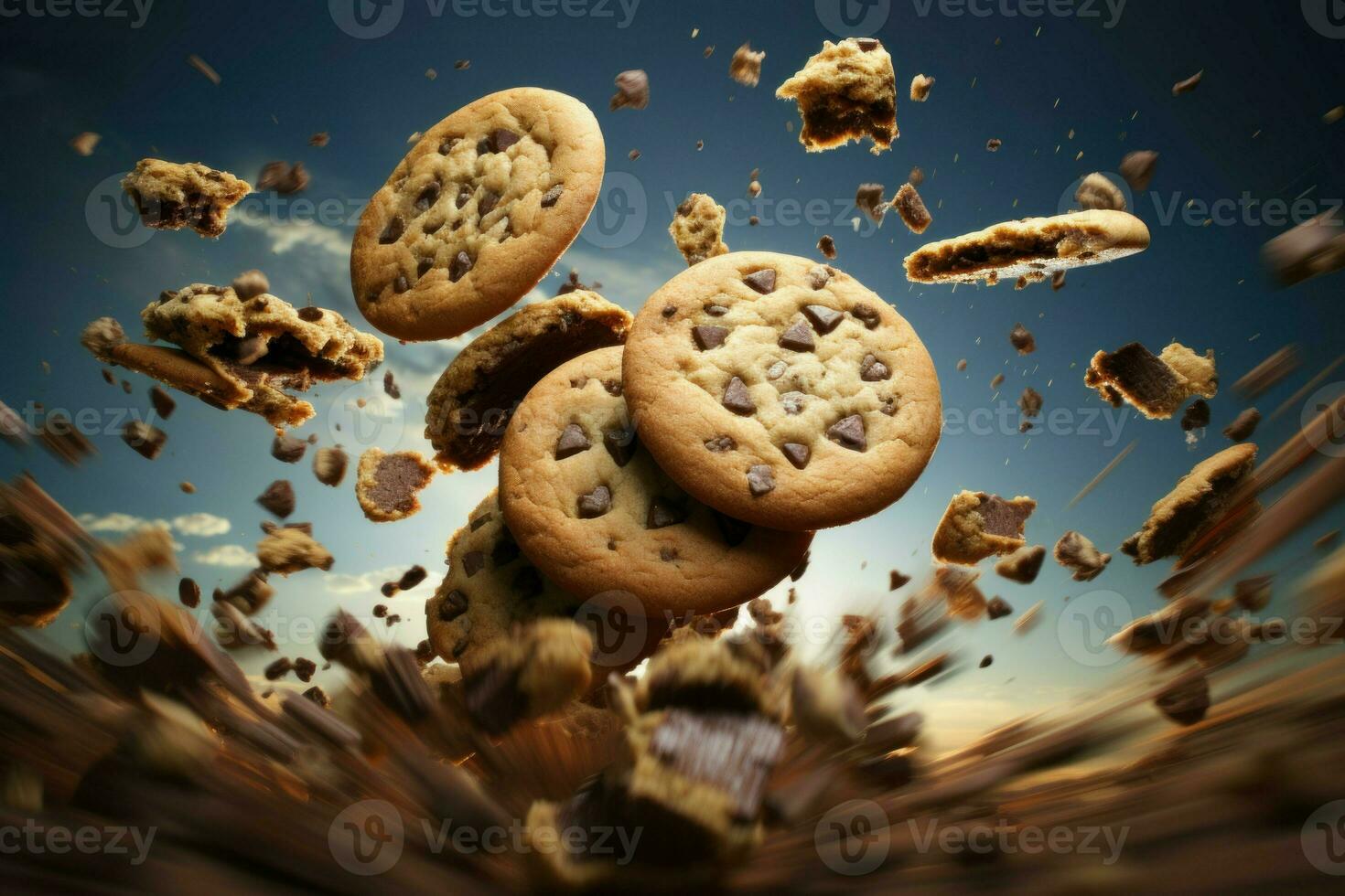 Scrumptious Chocolate chip cookies. Generate Ai photo