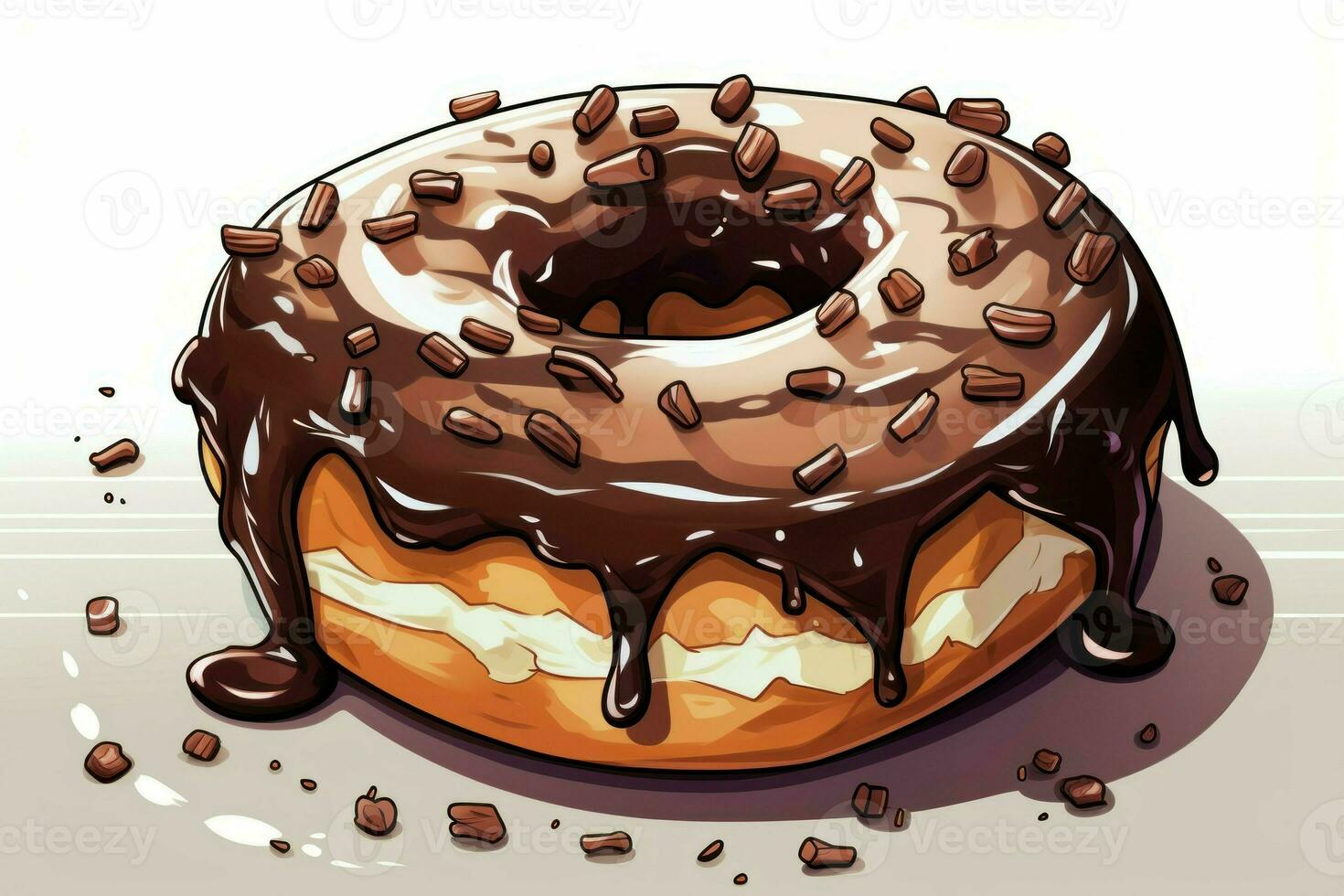 Decadent Chocolate donut. Generate Ai photo