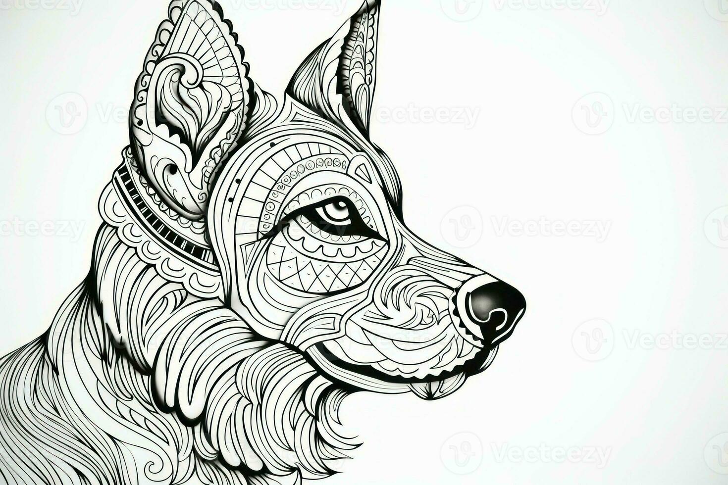 Intriguing Coloring book german dog. Generate Ai photo