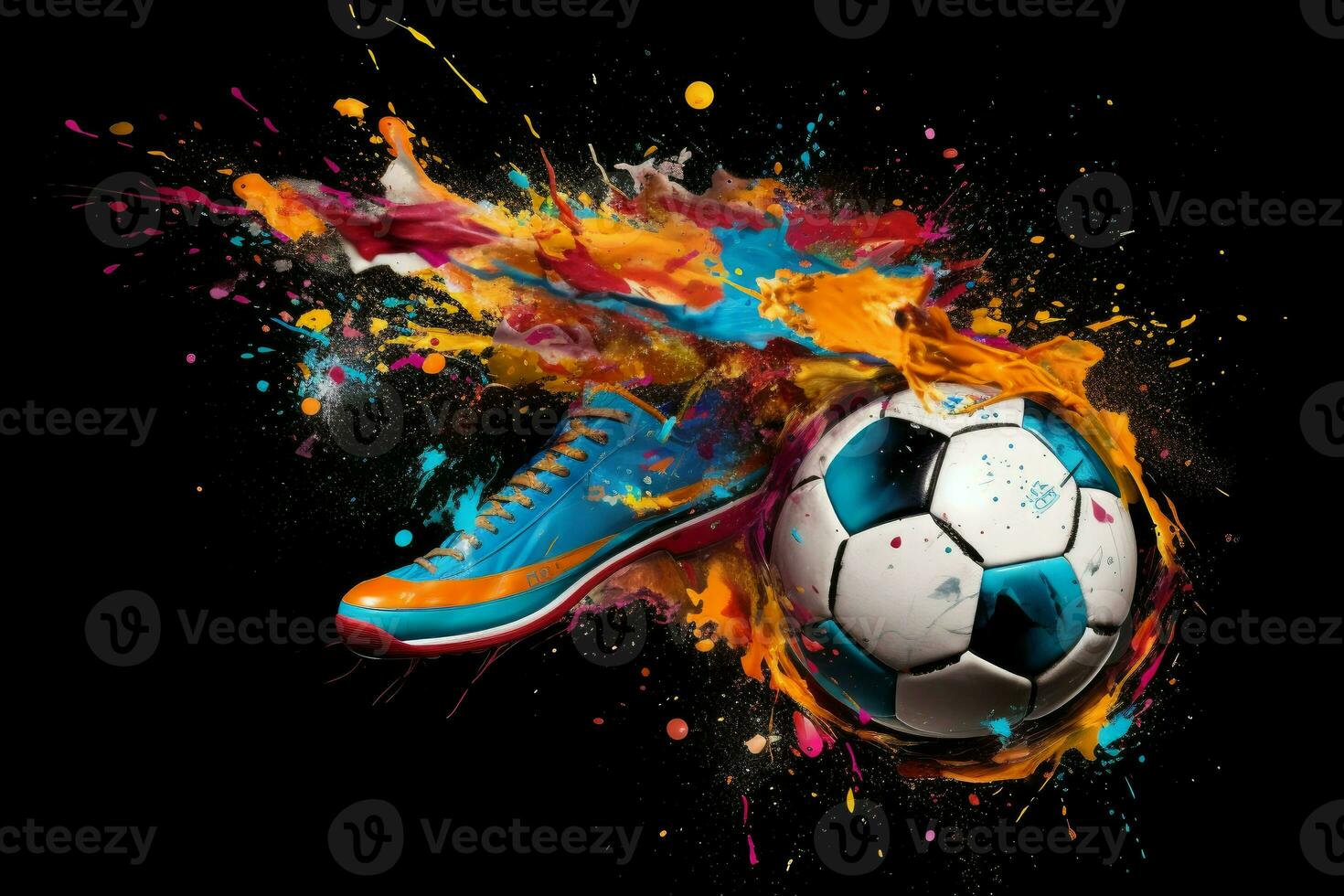 Accurate Soccer ball kick player. Generate Ai photo