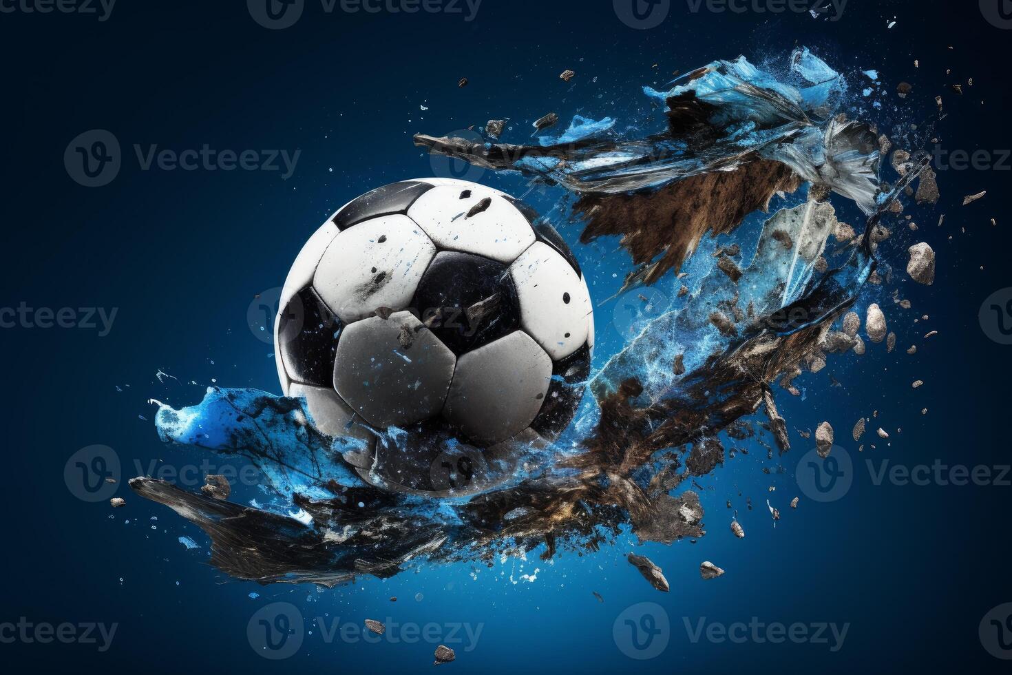 Soccer ball kick player. Generate Ai photo