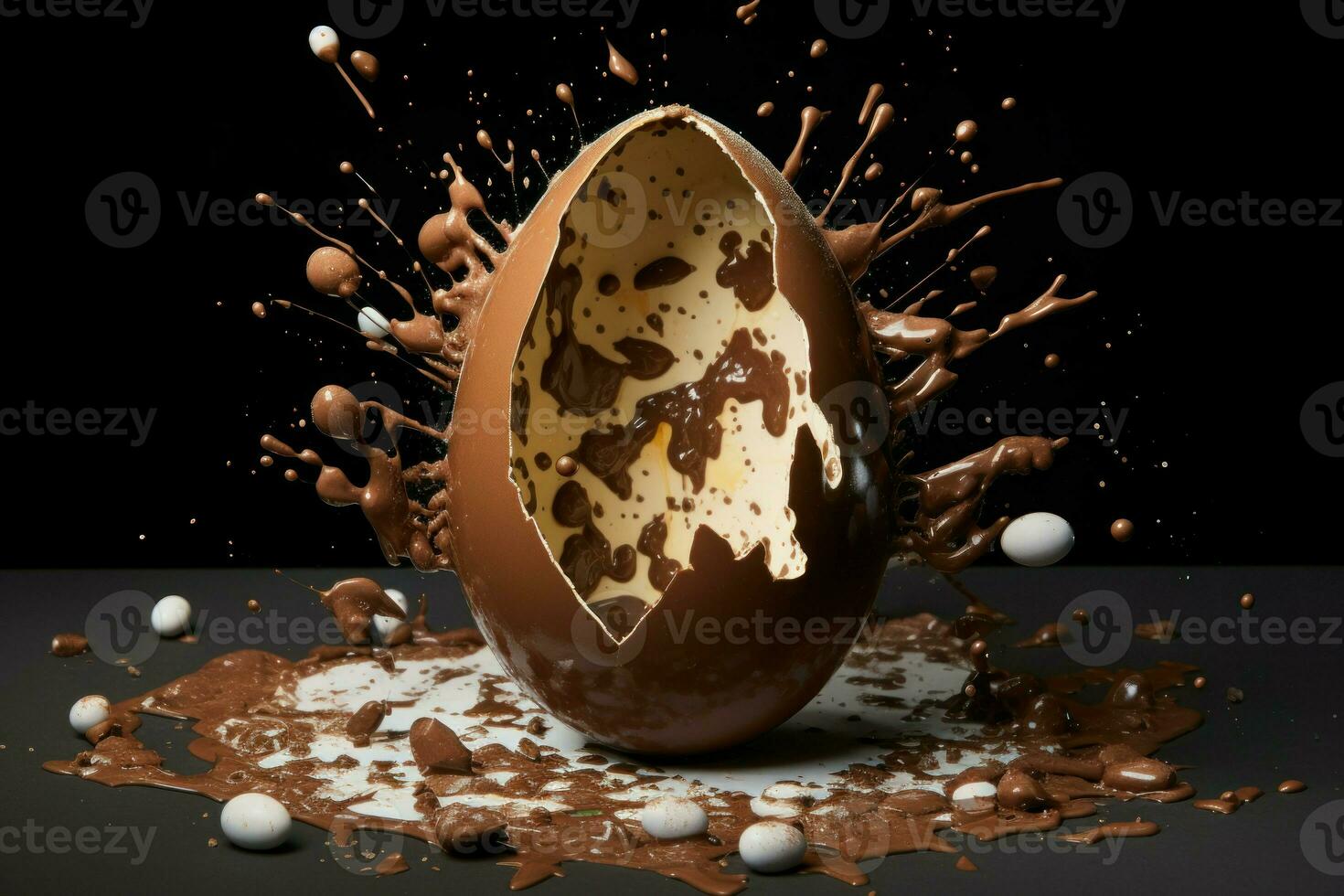 delicioso explotó Leche chocolate huevo Pascua de Resurrección. generar ai foto