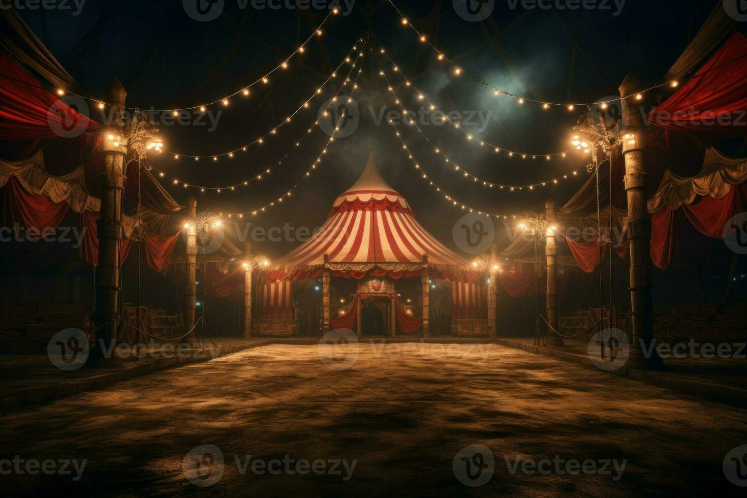 Desolate Empty circus tent. Generate Ai photo
