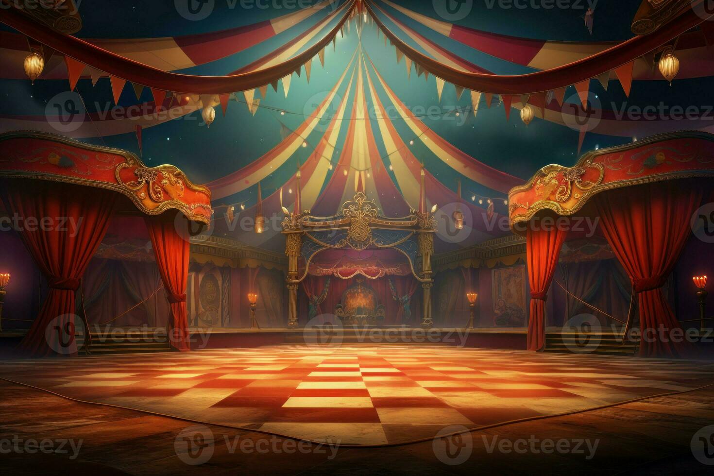 Abandoned Empty circus tent. Generate Ai photo