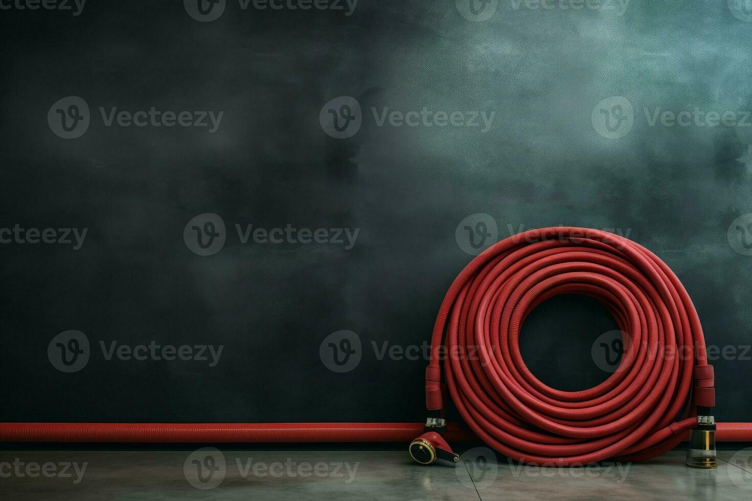 Essential Red fire hose mockup. Generate Ai photo
